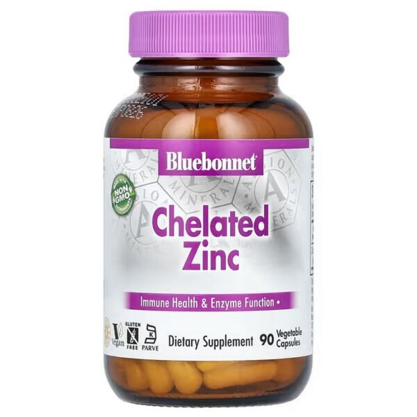 Bluebonnet Nutrition, Chelated Zinc for  immune health and enzyme function.