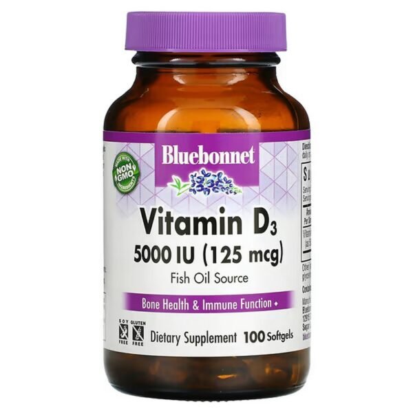 Bluebonnet Nutrition, Vitamin D3 for bone Health & immune Function.