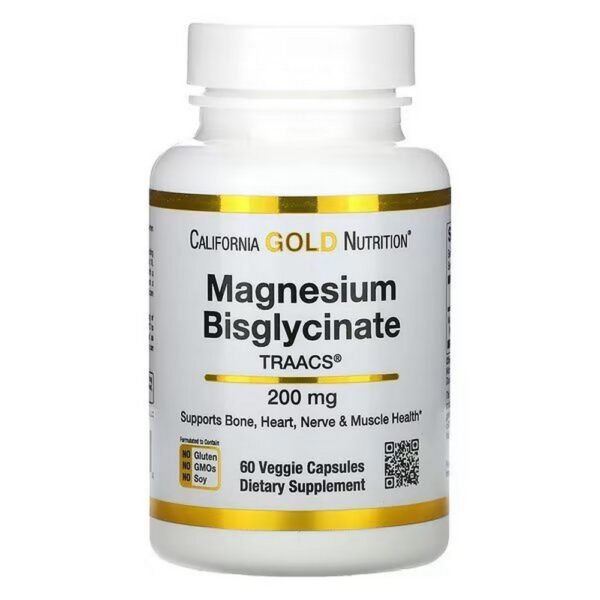 California Gold Nutrition, Magnesium Bisglycinate, Albion TRAACS supports Bone, Heart, Nerve & Muscle Health