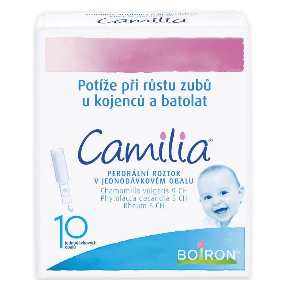 camilia oral solution 10 x 1 ml Для облегчения проблем, связанных с прорезыванием зубов у детей грудного и раннего возраста, в ампулах разовой дозы. Гомеопатический препарат для внутреннего применения.