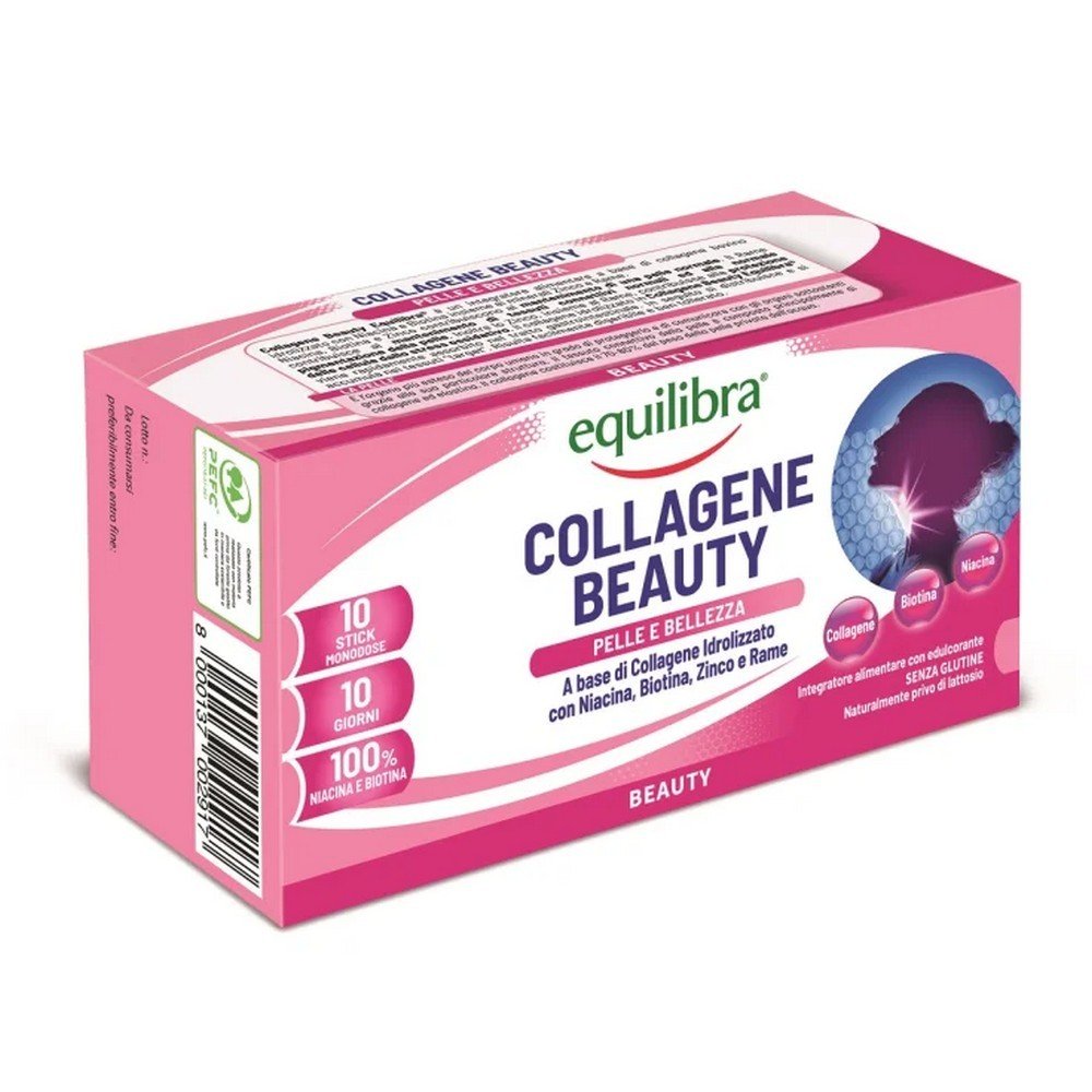 collagen beauty 10 single dose sticks 10 mlcollagen beauty 10 sztyftow jednodawkowych 10 mlequilibra Food supplement based on hydrolysed bovine collagen with niacin and biotin together with the minerals zinc and copper.