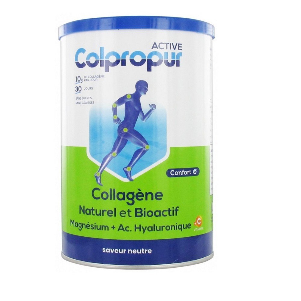 colpropur_active_hydrolyzed_collagen_300g Colpropur Active Hydrolyzed Collagen 300g is a food supplement in powder form specifically formulated to contribute to the well-being of the joints and bones .