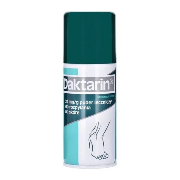 Daktarin medicinal powder is a medicinal product in aerosol form that has antifungal activity.