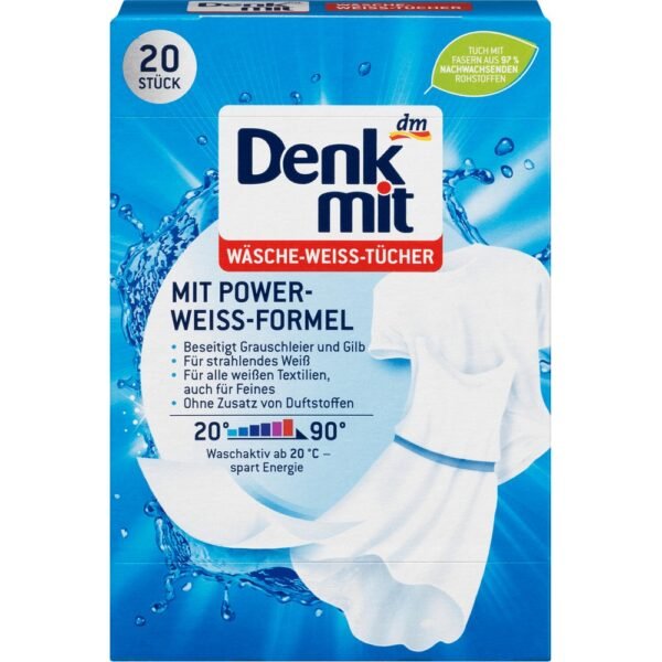 Denkmit's laundry white cloths visibly remove gray haze and yellowness from all white textiles, even delicate laundry.