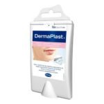 Hydrocolloid patches for the treatment of herpes on the lips and around the nose.