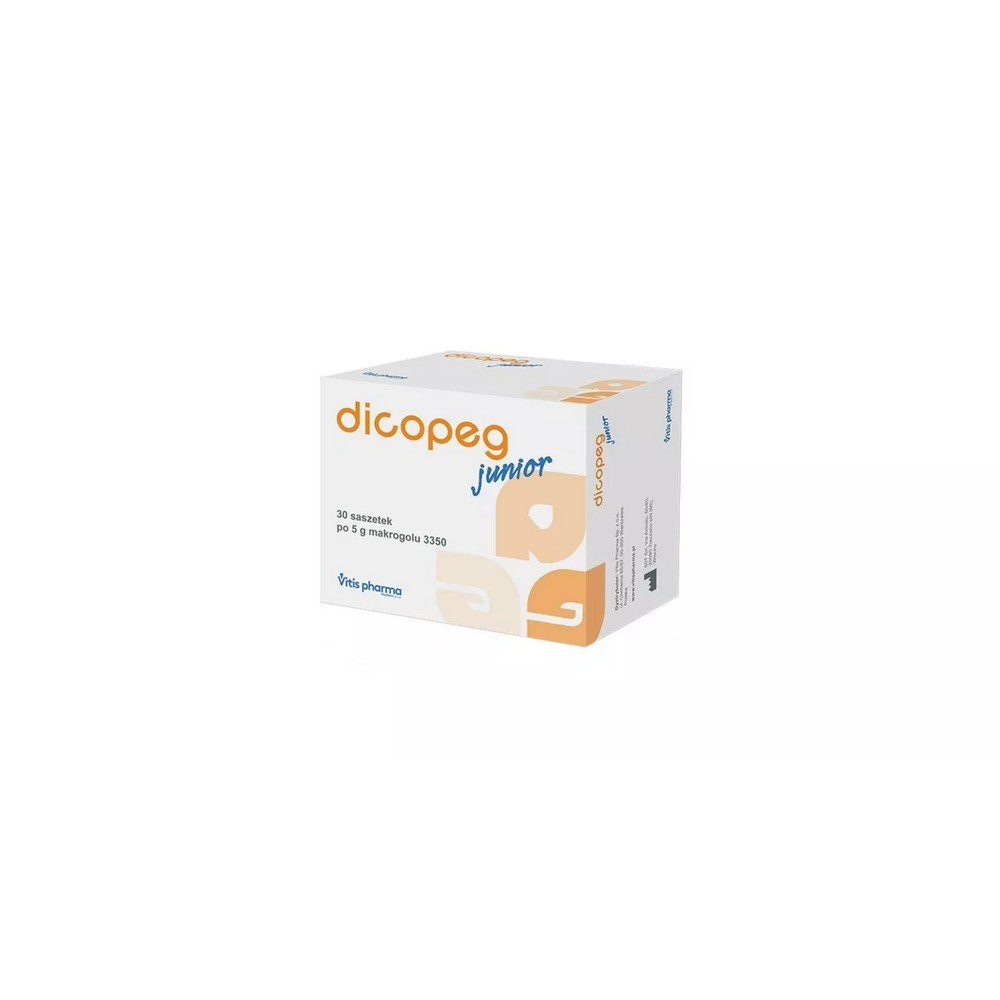 dicopeg junior from 6 months of age 30 sachets A medical device with an osmotic laxative effect that helps eliminate constipation and intestinal disorders.