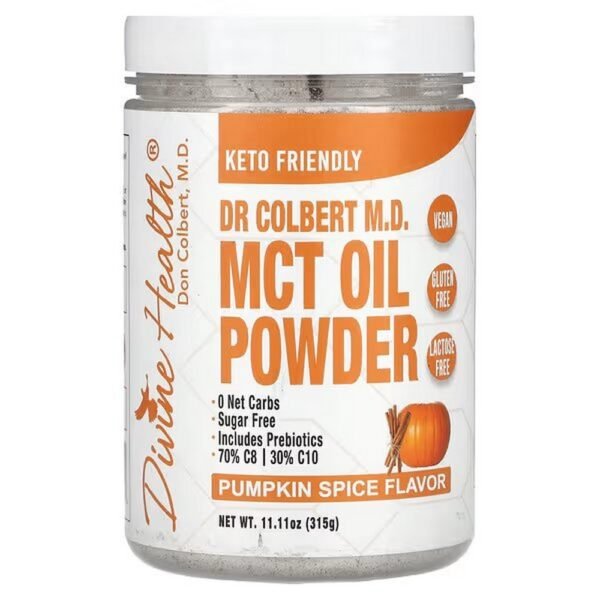 Dr. Colbert's premium MCT Oil Powder is a high quality source of clean burning fuel easily utilized by the brain, muscle and other tissues.