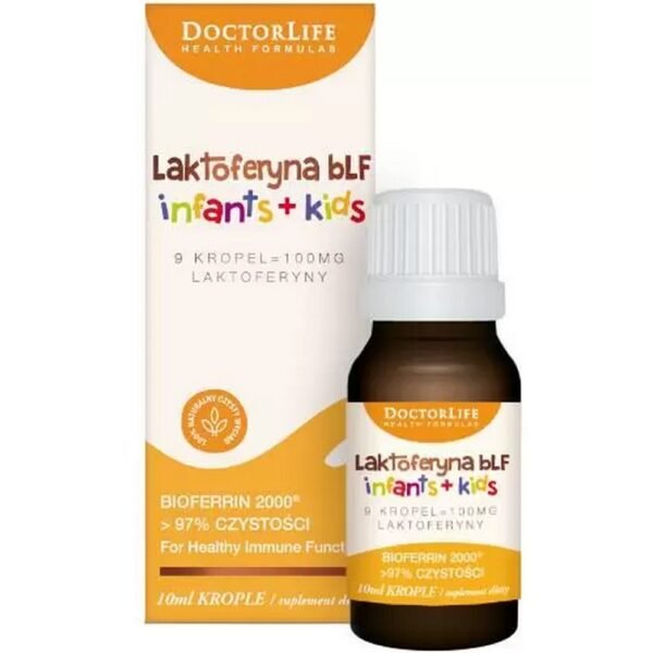 Doctor Life Laktoferrin bLF Infants + Kids - dietary supplement in the form of an oral suspension containing over 95% pure lactoferrin.