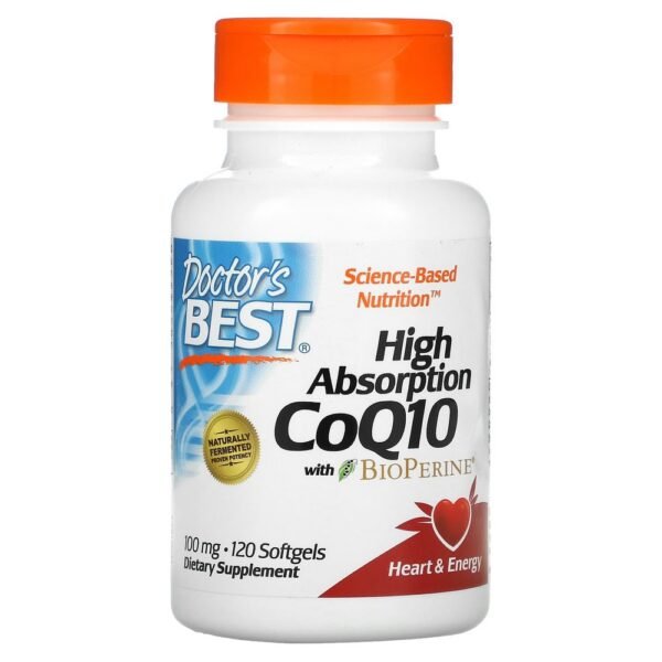 Doctor's Best, High Absorption CoQ10 with BioPerine, 100 mg, 120 Softgels, Doctor's Best, High Absorption CoQ10 with BioPerine, hoch absorbierbares CoQ10 mit BioPerine, 100 mg, 120 Weichkapseln