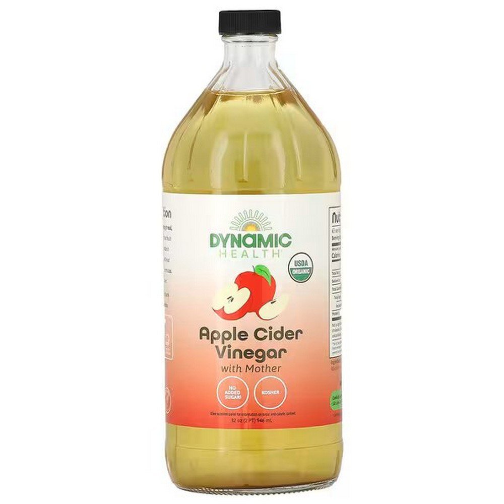 dynamic health apple cider vinegar with mother 32 fl oz 946 ml Soutenez votre digestion et aidez votre corps à se débarrasser des mauvaises choses avec un mélange acidulé et sucré de vinaigre de cidre de pomme, de mère et de miel.