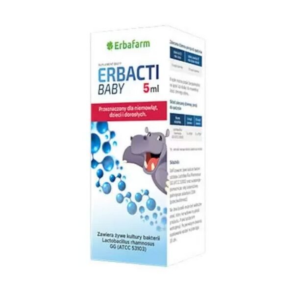 Erbafarm Erbacti Baby - a dietary supplement containing probiotic bacteria Lactobacillus rhamnosus GG.