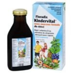 Floradix Kindervital new fruit formula - dietary supplement containing 9 essential vitamins and calcium.