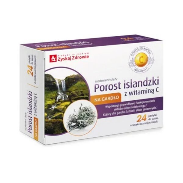 Gain Health Icelandic lichen with vitamin C for the throat - a dietary supplement containing high-quality Icelandic lichen extract enriched with vitamin C.