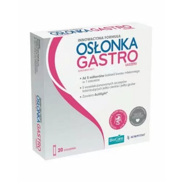 Gastro Cover supplements the body's bacterial flora with 5 selected strains of bacteria, helping to maintain the balance of intestinal microflora.