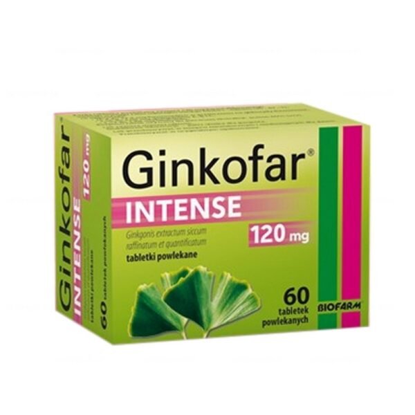 Quantitative extract of Ginkgo biloba leaves improves blood flow in the brain, dilates blood vessels and prevents platelet aggregation.