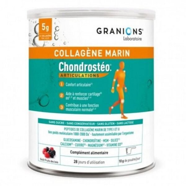 Optimize your joint well-being with Chondrosteo+ Marine Collagen. Strengthen your joints, bones and muscles with this quality supplement. Order now !