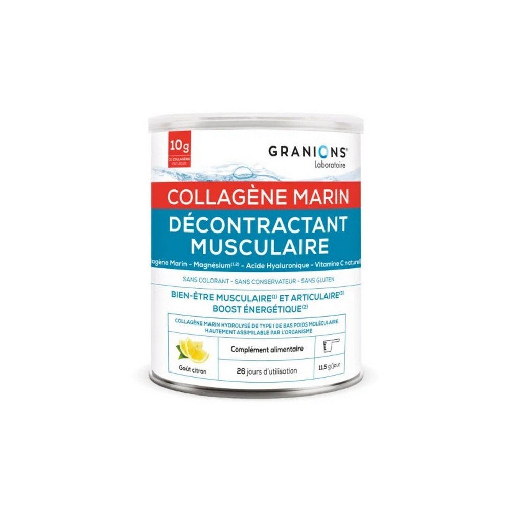 granions_marine_collagen_muscle_relaxer_300g Granions Marine Collagen Muscle Relaxant 300g strengthens the muscle fibre.