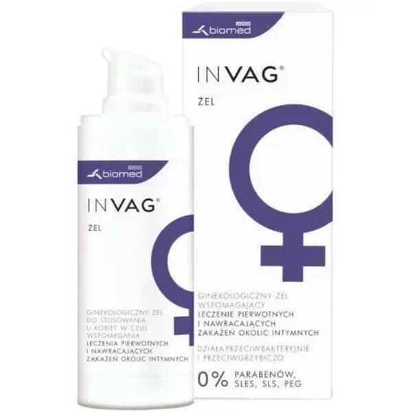 INVAG gel is recommended for women susceptible to infections of the intimate areas to support treatment and alleviate the effects of infections. INVAG gel reduces the feeling of burning and discomfort, soothes irritations and other ailments related to inflammation of the intimate areas, nourishes and moisturizes