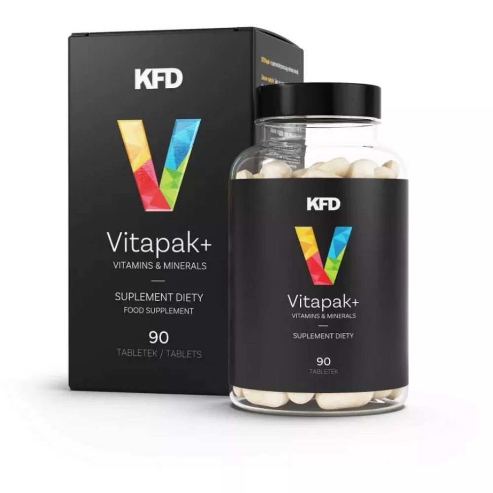 kfd kfd vitapak organic minerals and vitamins 90 tablets Vitapak+ est un complément alimentaire apportant des vitamines et des minéraux. Il a une teneur élevée en vitamine C, vitamines B, vitamine E, vitamine A, vitamine D, acide folique et minéraux : zinc, fer, manganèse, cuivre, sélénium et chrome.