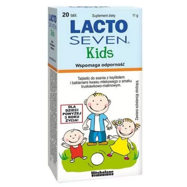 Lacto Seven Kids supports immunity with 20 lozenges,Lacto Seven Kids wspomaga odporność 20 tabletek do ssania,Vitabalans