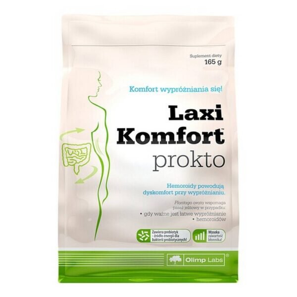 A dietary supplement in the form of a powder, containing plantain seed hulls and fructo-oligosaccharides.