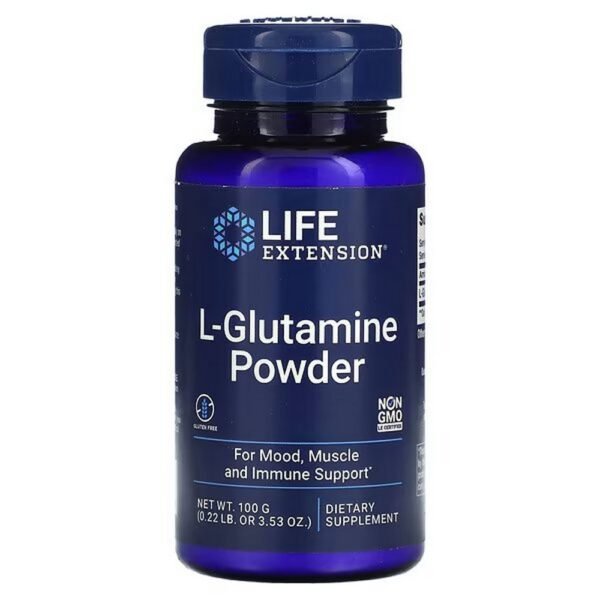 Life Extension, L-Glutamine Powder to support mood, muscles and immune system