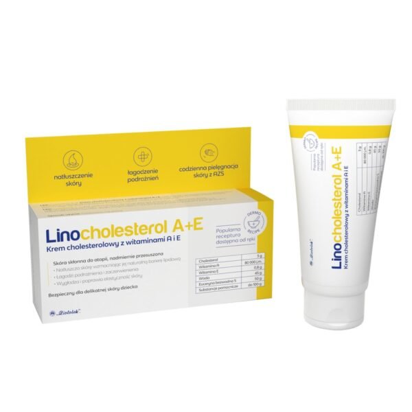 LINOCHOLESTEROL A+E Light Cholesterol Cream provides protection, soothes irritations and nourishes.