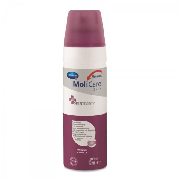 Oil spray on skin protects dry skin from external influences.
