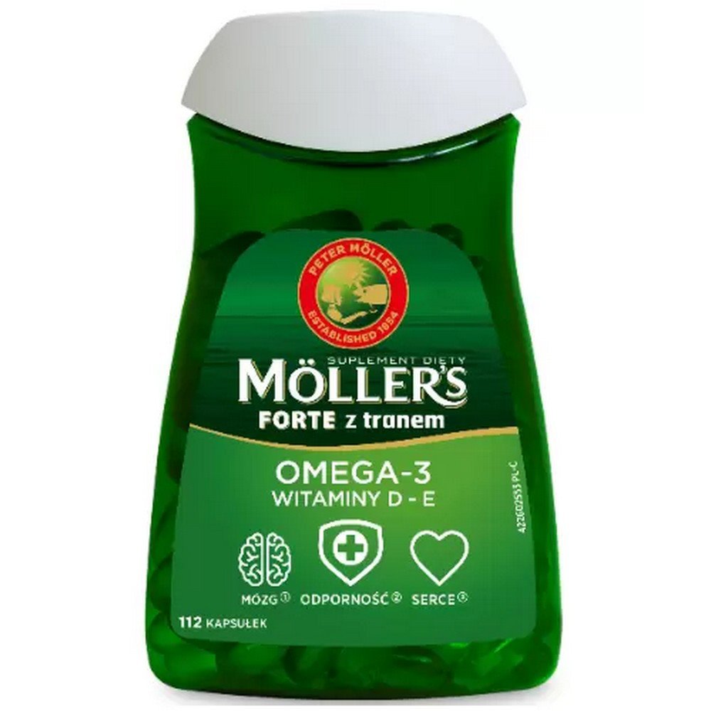 mollers_forte_with_omega_3_cod_liver_oil_112_capsules Les ingrédients de la préparation soutiennent l'immunité et soutiennent le fonctionnement du cerveau et du cœur.
