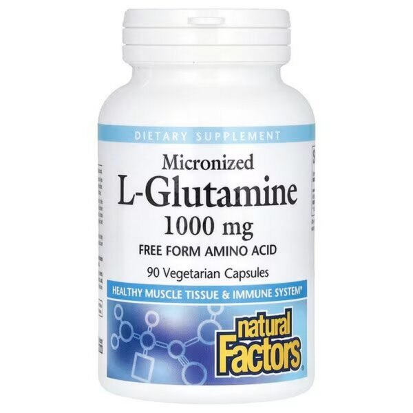 L-Glutamine is an amino acid found throughout the body, primarily in the brain, gastrointestinal tract, muscles, and liver cells.