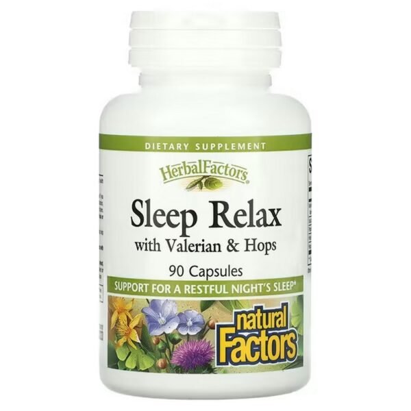 Natural Factors' Sleep Relax Formula is a synergistic blend of calming herbs to support occasional insomnia.
