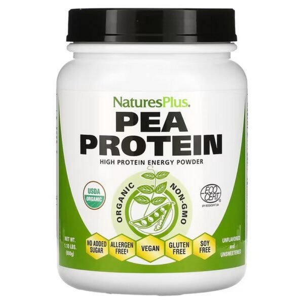 Natures Plus Organic Pea Protein provides the invigorating protein you need to fuel your day and keep your body healthy!