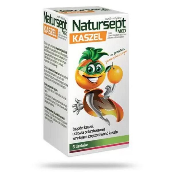 Natursept MED cough, orange-flavored lollipops - a medical device intended to relieve cough in children over 3 years of age.