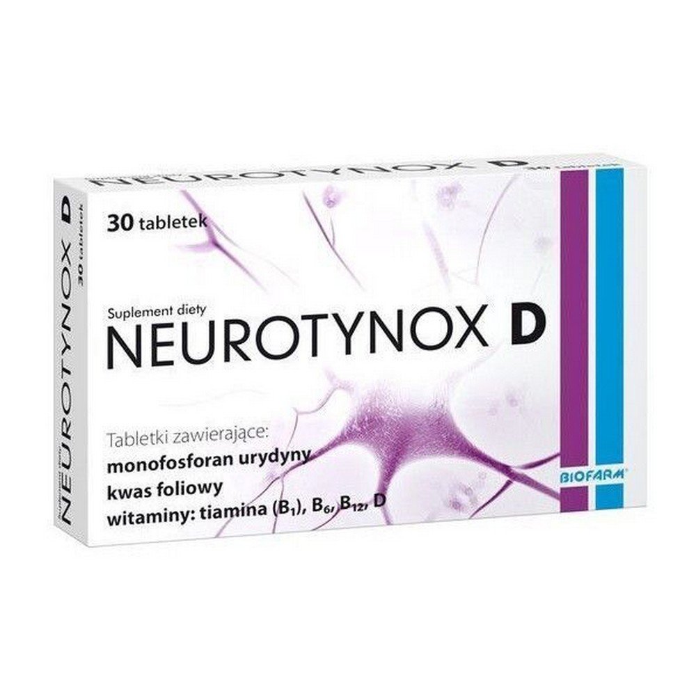 neurotynox 30 tablets Neurotynox contiene monofosfato de uridina, un compuesto orgánico que es uno de los cuatro nucleósidos que forman la cadena de ARN. Este compuesto debe administrarse a los nervios dañados para que se puedan reconstruir sus estructuras.