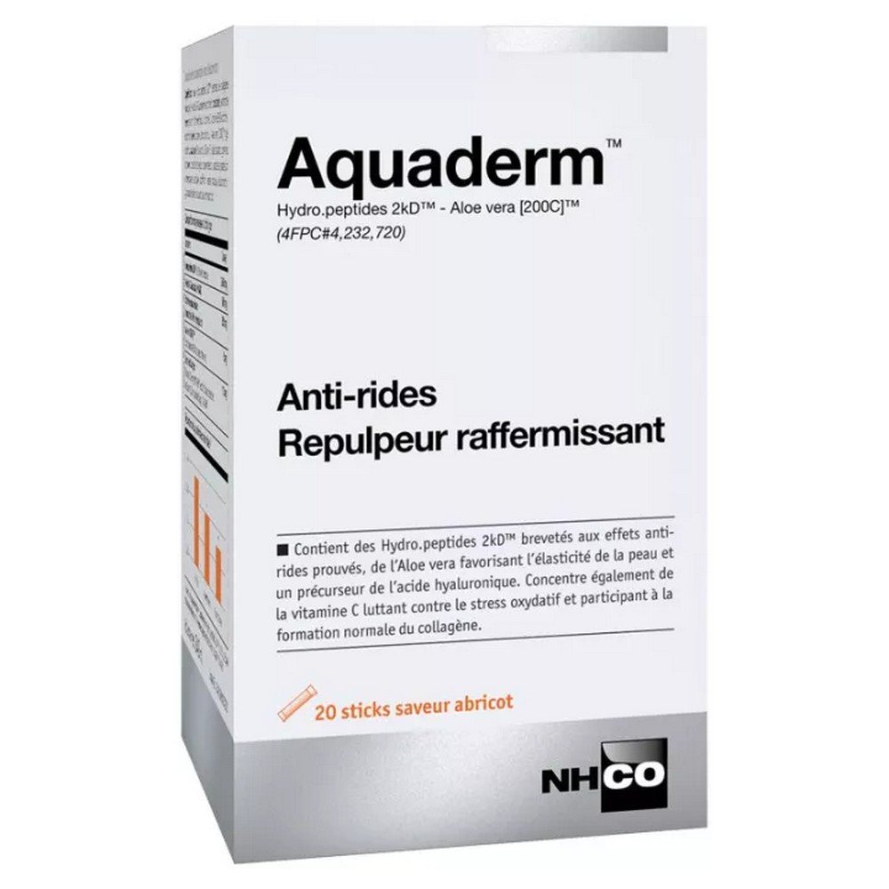 nhco_aquaderm_anti_wrinkle_repulpeur_20_sticks «NHCO Aquaderm 20 Sticks продаются в вашей интернет-аптеке. Увлажняющая формула против морщин изнутри, в самом сердце дермы, для разглаживания и уплотнения».