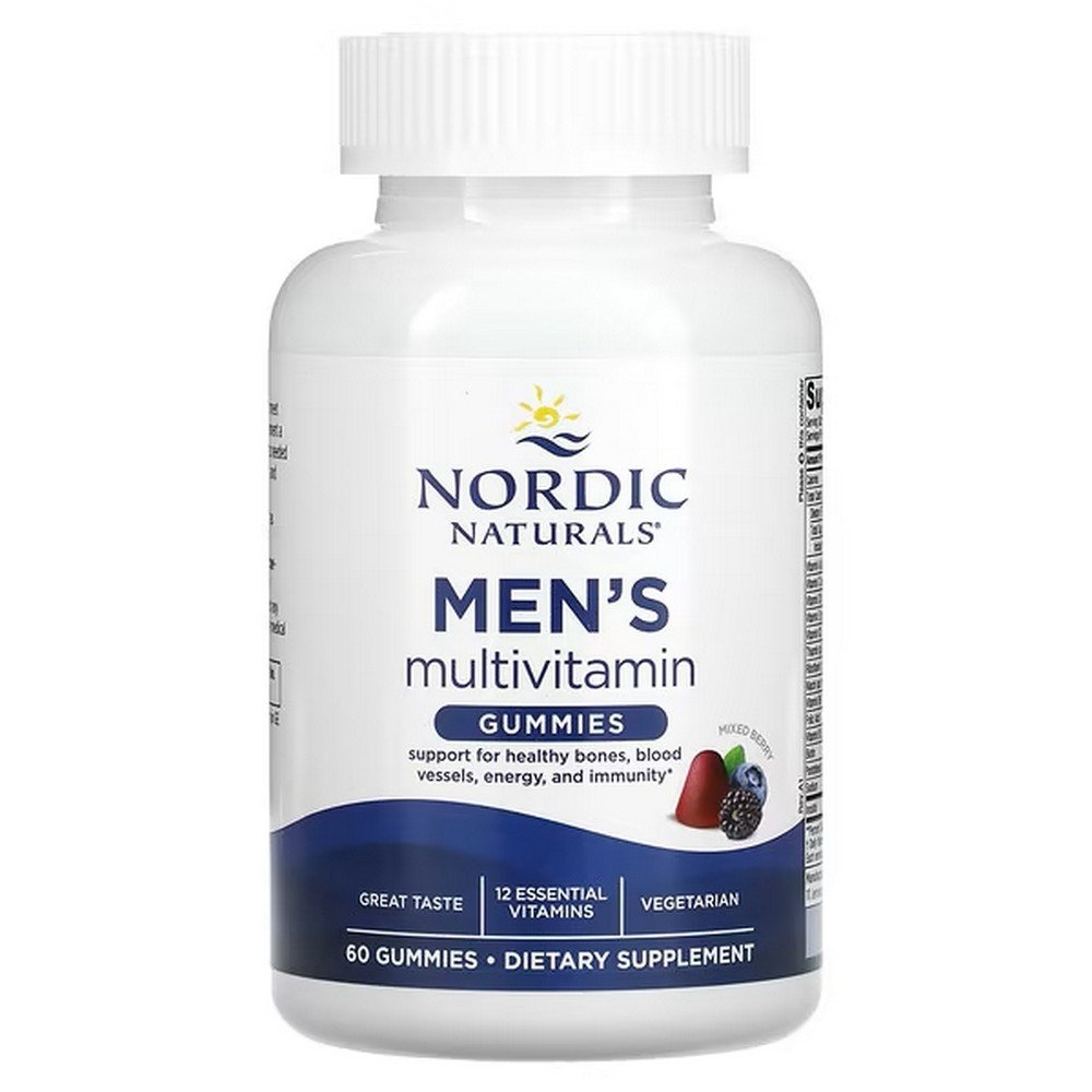 nordic naturals multivitamin gummies for men mixed berry 60 gummies Support for healthy bones, blood vessels, energy and immunity