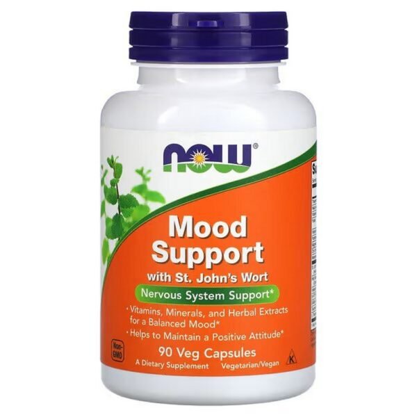 NOW Mood Support is a dietary supplement that contains both nutrients and herbal extracts that help support a healthy nervous system and a positive, balanced mood.