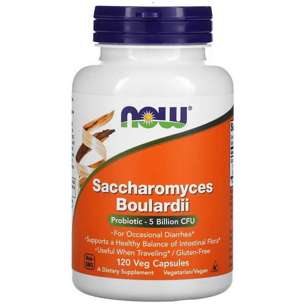 now foods saccharomyces boulardii 5 billion cfu 120 vegetarian capsules Promotes the healthy balance of intestinal flora