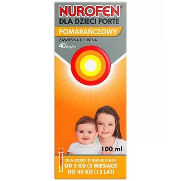 Nurofen Forte suspension for children with orange flavor is a  anti-inflammatory, antipyretic and analgesic drug intended for children up to 3 years of age