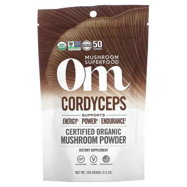 Om's Cordyceps mushroom supplement supports oxygen consumption and delivery to increase energy levels