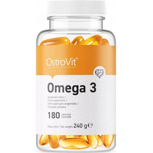 OSTROVIT OMEGA 3  is a health-promoting dietary supplement based on fish oil. It contains omega-3 fatty acids that support the functioning of the heart and brain and strengthen blood vessels. EPA and DHA have a positive effect on mental functions, improving memory processes and the ability to focus and concentrate.