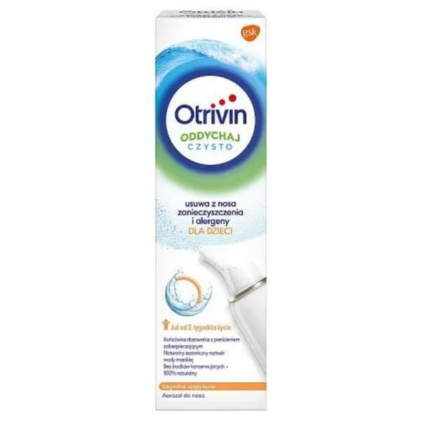 Otrivin Breathe Cleanly for children, nasal spray - a medical device with an isotonic sea water solution, intended for daily natural cleansing of the nasal passages.