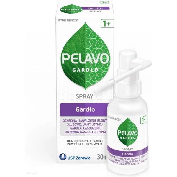The medical device Pelavo Throat Spray is used to properly protect and moisturize the mucous membrane of the mouth, throat, vocal cords and larynx. The product coats and moisturizes the mucous membranes, soothes the feeling of dryness, burning and pain.