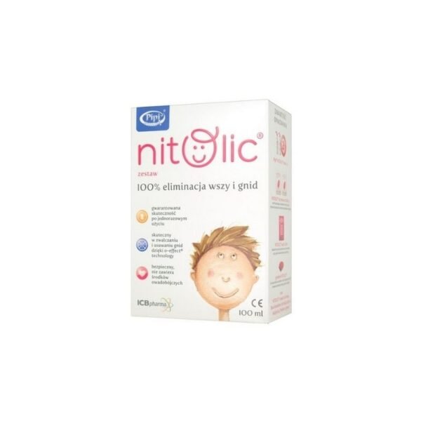 Pipi Nitolic, lice kit, 100 ml - a medical device with ingredients that help in therapy and protection against lice infection.