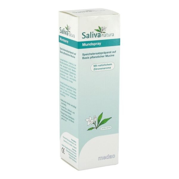 Saliva natura is an oral spray that intensively and lastingly moisturizes the oral cavity and acts as a saliva substitute.