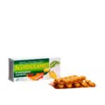 Scorbolamide Extra is a drug that fights cold and flu symptoms, fever, headaches, and also supports the body during viral and bacterial infections and helps maintain the body's immunity in states of increased need for vitamin C and zinc.