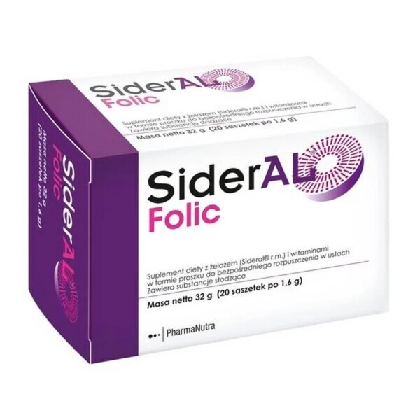 Sideral Folic acid is a dietary supplement that supplements the diet with iron and vitamins.