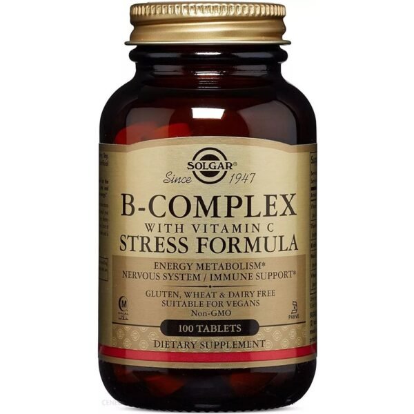 Solgar B-Complex with Vitamin C Stress Formula 250 tablets - is a comprehensive formula of high-potency B vitamins. A scientifically developed set for effective supplementation of B vitamins. The supplement also contains a high dose of vitamin C. B vitamins have many very important tasks in the human body.