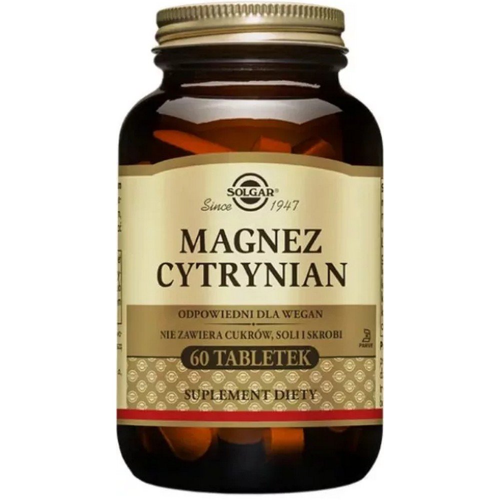 solgar magnesium citrate 60 tablets Le complément alimentaire SOLGAR Citrate de Magnésium contient du magnésium, qui contribue à réduire la sensation de fatigue et d'épuisement, contribue au maintien de l'équilibre électrolytique, au bon fonctionnement des muscles.