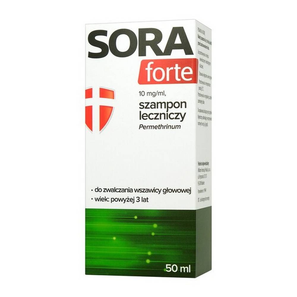 sora forte 1 10 mg ml medicated shampoo 50 ml Sora Forte is a medicine for the treatment of head lice.